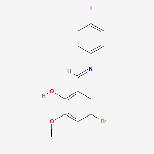 molecular formula C14H11BrINO2 B12525104 Phenol, 4-bromo-2-[[(4-iodophenyl)imino]methyl]-6-methoxy- CAS No. 683249-09-4