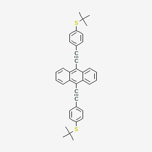molecular formula C38H34S2 B12525127 Anthracene, 9,10-bis[[4-[(1,1-dimethylethyl)thio]phenyl]ethynyl]- CAS No. 653600-39-6