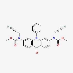 molecular formula C29H23N3O5 B12525138 methyl N-[6-[methoxycarbonyl(prop-2-ynyl)amino]-9-oxo-10-phenylacridin-3-yl]-N-prop-2-ynylcarbamate 