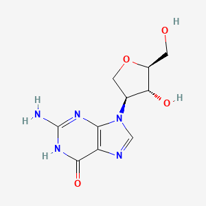 molecular formula C10H13N5O4 B12525203 2-(2-Amino-1,6-dihydro-6-oxo-9H-purin-9-YL)-1,4-anhydro-2-deoxy-L-arabinitol 