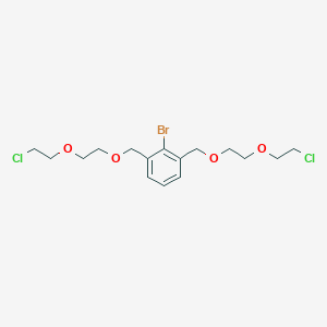 molecular formula C16H23BrCl2O4 B12525276 2-Bromo-1,3-bis{[2-(2-chloroethoxy)ethoxy]methyl}benzene CAS No. 847699-42-7