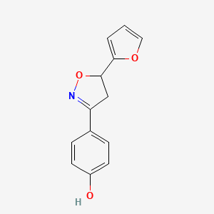 molecular formula C13H11NO3 B12525328 4-[5-(Furan-2-yl)-1,2-oxazolidin-3-ylidene]cyclohexa-2,5-dien-1-one CAS No. 653590-53-5
