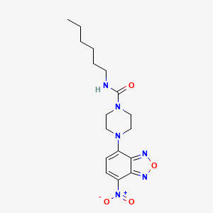 molecular formula C17H24N6O4 B12525454 N-Hexyl-4-(7-nitro-2,1,3-benzoxadiazol-4-YL)piperazine-1-carboxamide CAS No. 653572-02-2