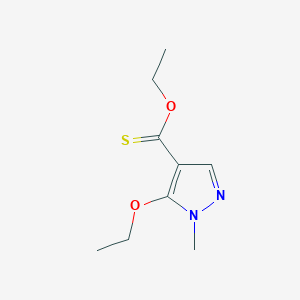 molecular formula C9H14N2O2S B125255 O-Ethyl 5-ethoxy-1-methylpyrazole-4-carbothioate CAS No. 146904-64-5