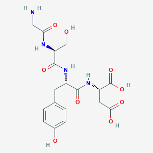 molecular formula C18H24N4O9 B12525518 L-Aspartic acid, glycyl-L-seryl-L-tyrosyl- CAS No. 652977-13-4