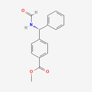 molecular formula C16H15NO3 B12525566 Benzoic acid, 4-[(R)-(formylamino)phenylmethyl]-, methyl ester CAS No. 672295-10-2