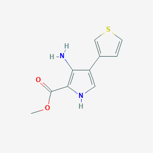 molecular formula C10H10N2O2S B12525636 Methyl 3-amino-4-(thiophen-3-yl)-1H-pyrrole-2-carboxylate CAS No. 683212-56-8