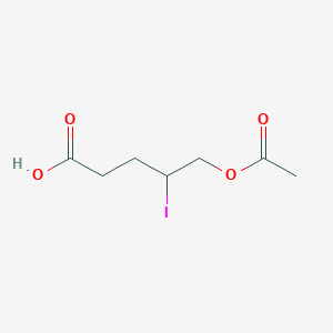 molecular formula C7H11IO4 B12525649 5-(Acetyloxy)-4-iodopentanoic acid CAS No. 653569-80-3