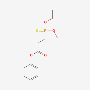 molecular formula C13H19O4PS B12525661 Propanoic acid, 3-(diethoxyphosphinothioyl)-, phenyl ester CAS No. 651727-30-9