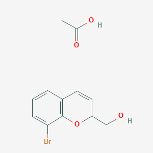 molecular formula C12H13BrO4 B12525681 Acetic acid--(8-bromo-2H-1-benzopyran-2-yl)methanol (1/1) CAS No. 811867-63-7