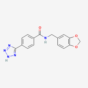 molecular formula C16H13N5O3 B12525813 N-[(2H-1,3-Benzodioxol-5-yl)methyl]-4-(2H-tetrazol-5-yl)benzamide CAS No. 651769-38-9