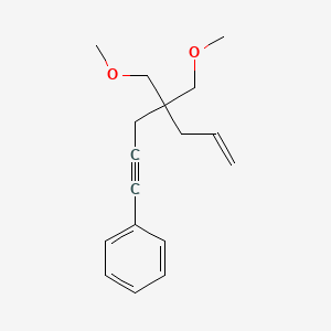 molecular formula C17H22O2 B12525823 Benzene, [4,4-bis(methoxymethyl)-6-hepten-1-ynyl]- CAS No. 652154-94-4