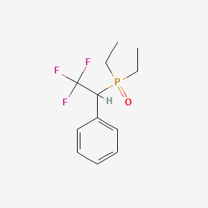 molecular formula C12H16F3OP B12525872 Diethyl(oxo)(2,2,2-trifluoro-1-phenylethyl)-lambda~5~-phosphane CAS No. 675839-96-0