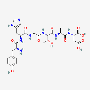 molecular formula C28H38N8O11 B12525905 L-Tyrosyl-L-histidylglycyl-L-threonyl-L-alanyl-L-aspartic acid CAS No. 652143-15-2