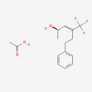 molecular formula C15H19F3O3 B12525914 acetic acid;(2R)-6-phenyl-4-(trifluoromethyl)hex-3-en-2-ol CAS No. 821799-28-4