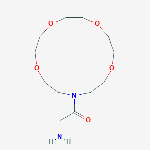 molecular formula C12H24N2O5 B012526 N-(Aminoacetyl)-1-aza-4,7,10-13-tetraoxacyclopentadecane CAS No. 104514-11-6