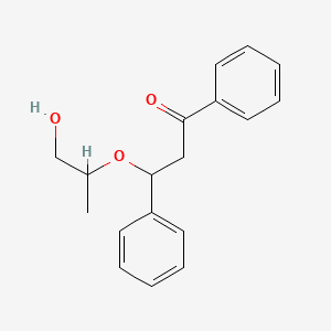 molecular formula C18H20O3 B12526049 1-Propanone, 3-(2-hydroxy-1-methylethoxy)-1,3-diphenyl- CAS No. 652146-05-9
