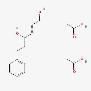 molecular formula C16H24O6 B12526076 Acetic acid--6-phenylhex-2-ene-1,4-diol (2/1) CAS No. 865191-26-0