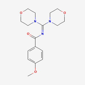 molecular formula C17H23N3O4 B12526099 Benzamide, N-(di-4-morpholinylmethylene)-4-methoxy- CAS No. 656835-98-2