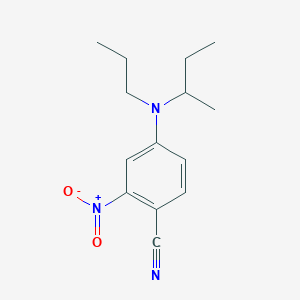 molecular formula C14H19N3O2 B12526153 Benzonitrile, 4-[(1-methylpropyl)propylamino]-2-nitro- CAS No. 821776-56-1