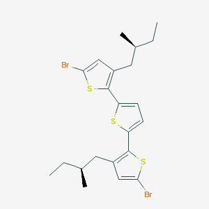 molecular formula C22H26Br2S3 B12526154 5-bromo-2-[5-[5-bromo-3-[(2S)-2-methylbutyl]thiophen-2-yl]thiophen-2-yl]-3-[(2S)-2-methylbutyl]thiophene CAS No. 777063-91-9