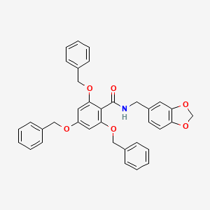molecular formula C36H31NO6 B12526167 N-[(2H-1,3-Benzodioxol-5-yl)methyl]-2,4,6-tris(benzyloxy)benzamide CAS No. 676435-21-5