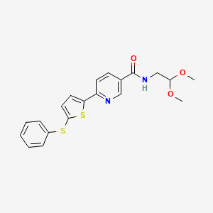 molecular formula C20H20N2O3S2 B12526229 N-(2,2-Dimethoxyethyl)-6-[5-(phenylsulfanyl)thiophen-2-yl]pyridine-3-carboxamide CAS No. 864685-28-9