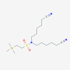 molecular formula C17H33N3O2SSi B12526254 N,N-Bis(5-cyanopentyl)-2-(trimethylsilyl)ethane-1-sulfonamide CAS No. 652130-74-0