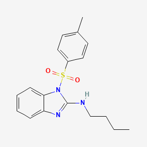 molecular formula C18H21N3O2S B12526322 N-Butyl-1-tosyl-1H-benzo[d]imidazol-2-amine 