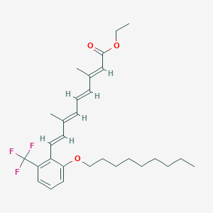 molecular formula C29H39F3O3 B1252634 ethyl (2E,4E,6E,8E)-3,7-dimethyl-9-[2-nonoxy-6-(trifluoromethyl)phenyl]nona-2,4,6,8-tetraenoate CAS No. 103010-40-8