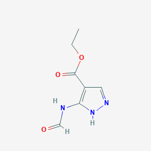 molecular formula C7H9N3O3 B125264 Ethyl 5-(formylamino)-1H-pyrazole-4-carboxylate CAS No. 31055-19-3