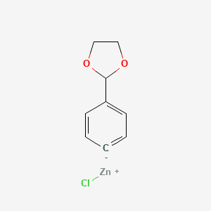 molecular formula C9H9ClO2Zn B12526414 chlorozinc(1+);2-phenyl-1,3-dioxolane CAS No. 820974-47-8