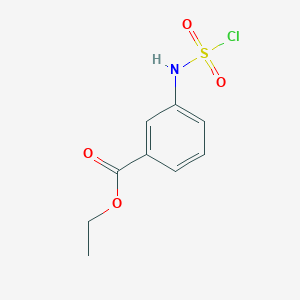 molecular formula C9H10ClNO4S B12526449 Ethyl 3-[(chlorosulfonyl)amino]benzoate CAS No. 651749-33-6