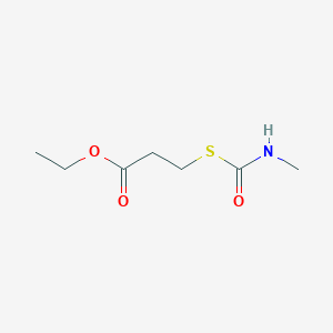 molecular formula C7H13NO3S B12526477 Propanoic acid, 3-[[(methylamino)carbonyl]thio]-, ethyl ester CAS No. 652154-34-2