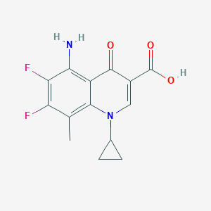 molecular formula C14H12F2N2O3 B125265 5-Amino-1-cyclopropyl-6,7-difluoro-8-methyl-4-oxo-1,4-dihydroquinoline-3-carboxylic acid CAS No. 167888-38-2