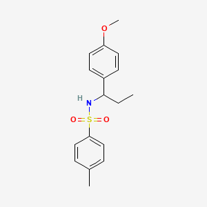 molecular formula C17H21NO3S B12526530 Benzenesulfonamide, N-[1-(4-methoxyphenyl)propyl]-4-methyl- CAS No. 652155-27-6