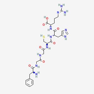 molecular formula C28H41N11O7S B12526617 L-Phenylalanylglycylglycyl-L-cysteinyl-L-histidyl-N~5~-(diaminomethylidene)-L-ornithine CAS No. 817627-94-4