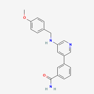 molecular formula C20H19N3O2 B12526648 Benzamide, 3-[5-[[(4-methoxyphenyl)methyl]amino]-3-pyridinyl]- CAS No. 821784-64-9