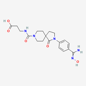 molecular formula C19H25N5O5 B12526765 beta-Alanine, N-[[2-[4-[(hydroxyamino)iminomethyl]phenyl]-1-oxo-2,8-diazaspiro[4.5]dec-8-yl]carbonyl]- 