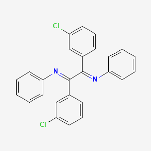 molecular formula C26H18Cl2N2 B12526780 Benzenamine, N,N'-[1,2-bis(3-chlorophenyl)-1,2-ethanediylidene]bis- CAS No. 676254-13-0