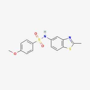 molecular formula C15H14N2O3S2 B12526784 Benzenesulfonamide, 4-methoxy-N-(2-methyl-5-benzothiazolyl)- CAS No. 686746-33-8
