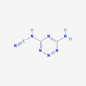 molecular formula C3H3N7 B12526793 Cyanamide, (6-amino-1,2,3,5-tetrazin-4-yl)- CAS No. 744995-86-6