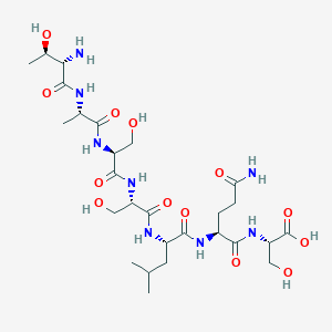 molecular formula C27H48N8O13 B12526835 L-Threonyl-L-alanyl-L-seryl-L-seryl-L-leucyl-L-glutaminyl-L-serine CAS No. 722474-23-9