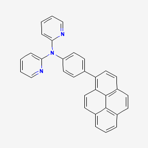 molecular formula C32H21N3 B12526837 N-[4-(Pyren-1-YL)phenyl]-N-(pyridin-2-YL)pyridin-2-amine CAS No. 816421-86-0