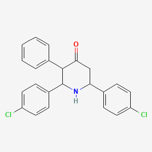 molecular formula C23H19Cl2NO B12526857 2,6-Bis(4-chlorophenyl)-3-phenylpiperidin-4-one CAS No. 666747-84-8