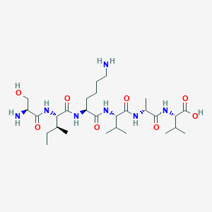 molecular formula C28H53N7O8 B12526946 L-Seryl-L-isoleucyl-L-lysyl-L-valyl-D-alanyl-L-valine CAS No. 655230-59-4