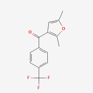 molecular formula C14H11F3O2 B12526967 Methanone, (2,5-dimethyl-3-furanyl)[4-(trifluoromethyl)phenyl]- CAS No. 672932-71-7