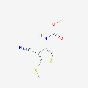 molecular formula C9H10N2O2S2 B12527001 Carbamic acid, [4-cyano-5-(methylthio)-3-thienyl]-, ethyl ester CAS No. 663905-20-2