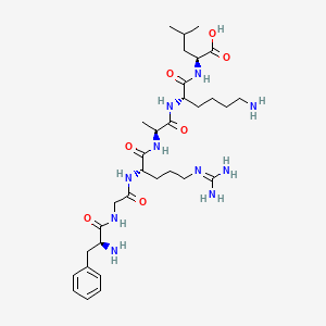 molecular formula C32H54N10O7 B12527018 L-Phenylalanylglycyl-N~5~-(diaminomethylidene)-L-ornithyl-L-alanyl-L-lysyl-L-leucine CAS No. 870190-49-1