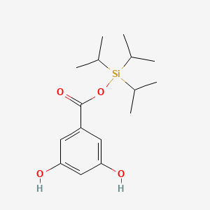 molecular formula C16H26O4Si B12527021 Benzoic acid, 3,5-dihydroxy-, tris(1-methylethyl)silyl ester CAS No. 703404-59-5